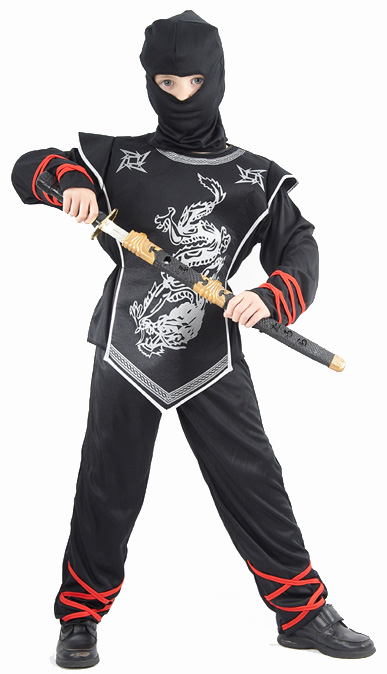 Costume Déguisement Ninja Enfant 18 Pièces - Ensemble Complet Avec Accessoires, Pour Carnaval/Halloween