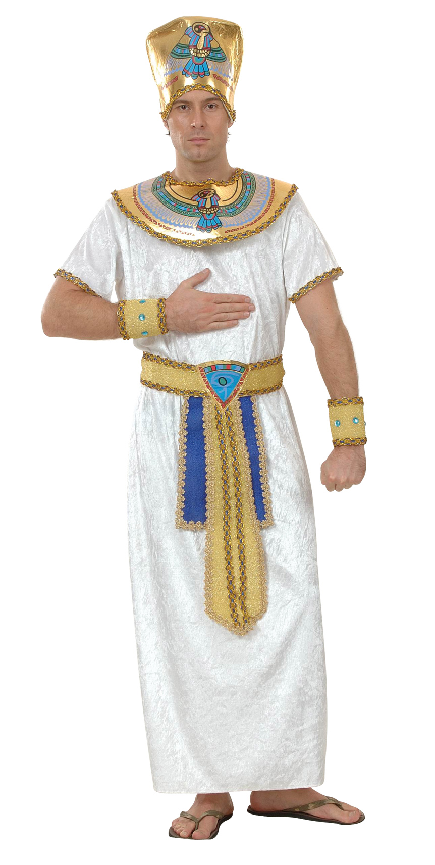 Costume Anubis Pharaon égyptien 6 Pièces Pour Homme - Débardeur, Jupe, Cape, Accessoires - Taille S à XXXL