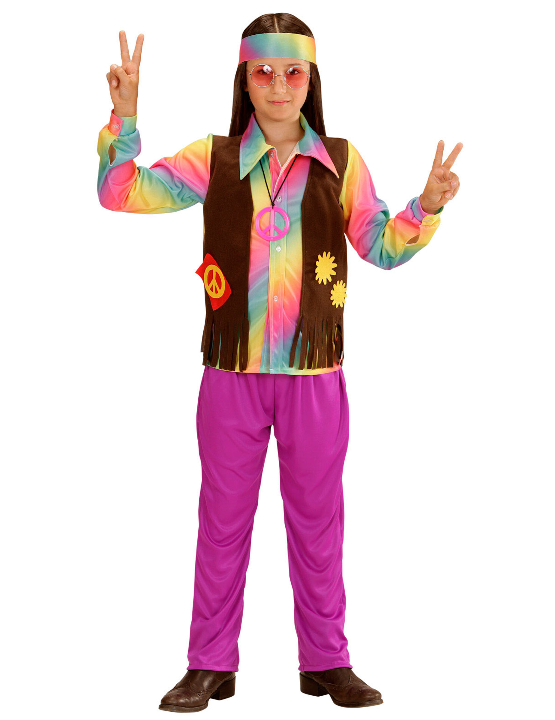 Déguisement hippie multicolore pastel garçon - moncostume.ch
