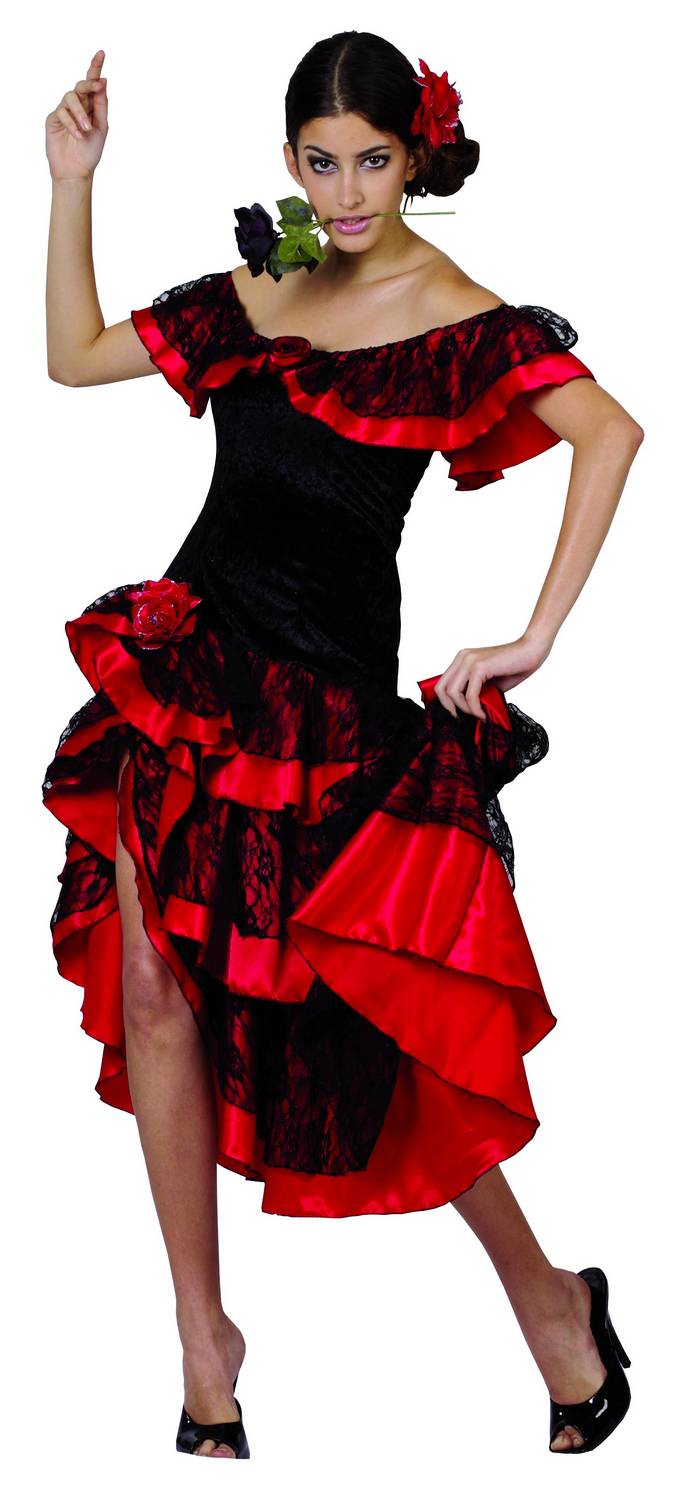 Rumba Femme Costume Déguisement-Tenue danseuse espagnole Up Flamenco 